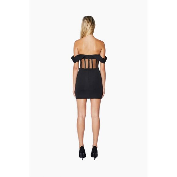 RTA Evie Mini Dress in Black Small New Womens Corset Boned Sheer Party - Picture 12 of 14